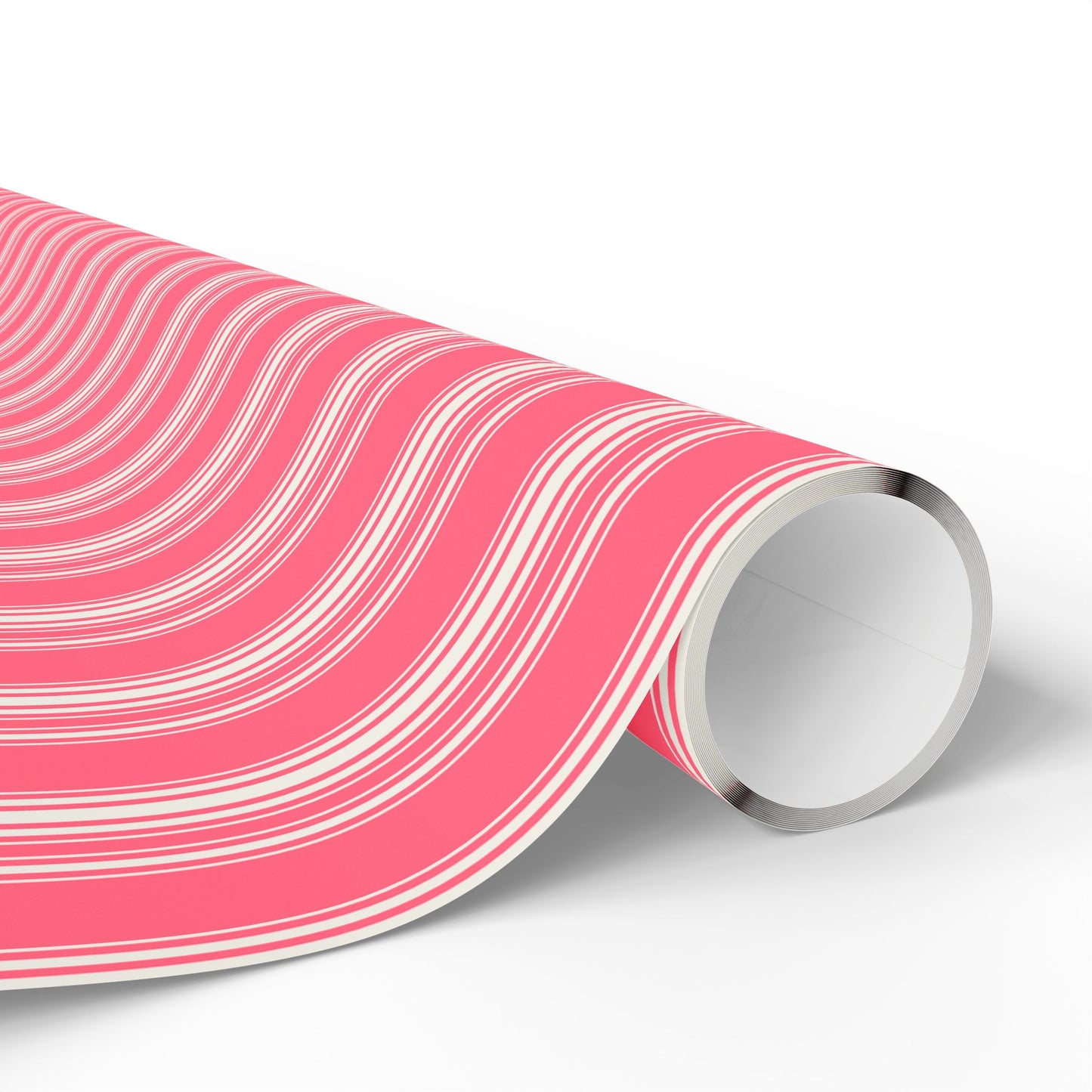 Chic Pink Striped Wrapping Paper