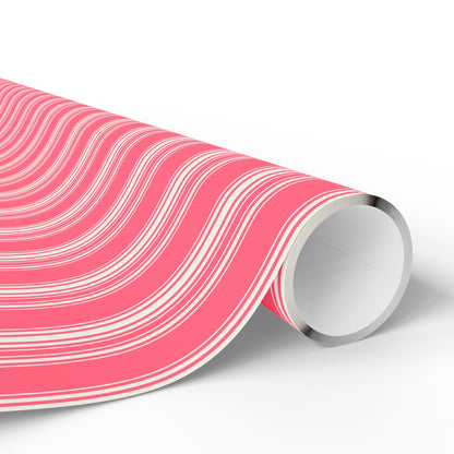 Chic Pink Striped Wrapping Paper