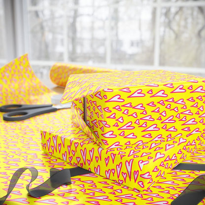 Love Loud – Neon Heart Scribble Wrapping Paper