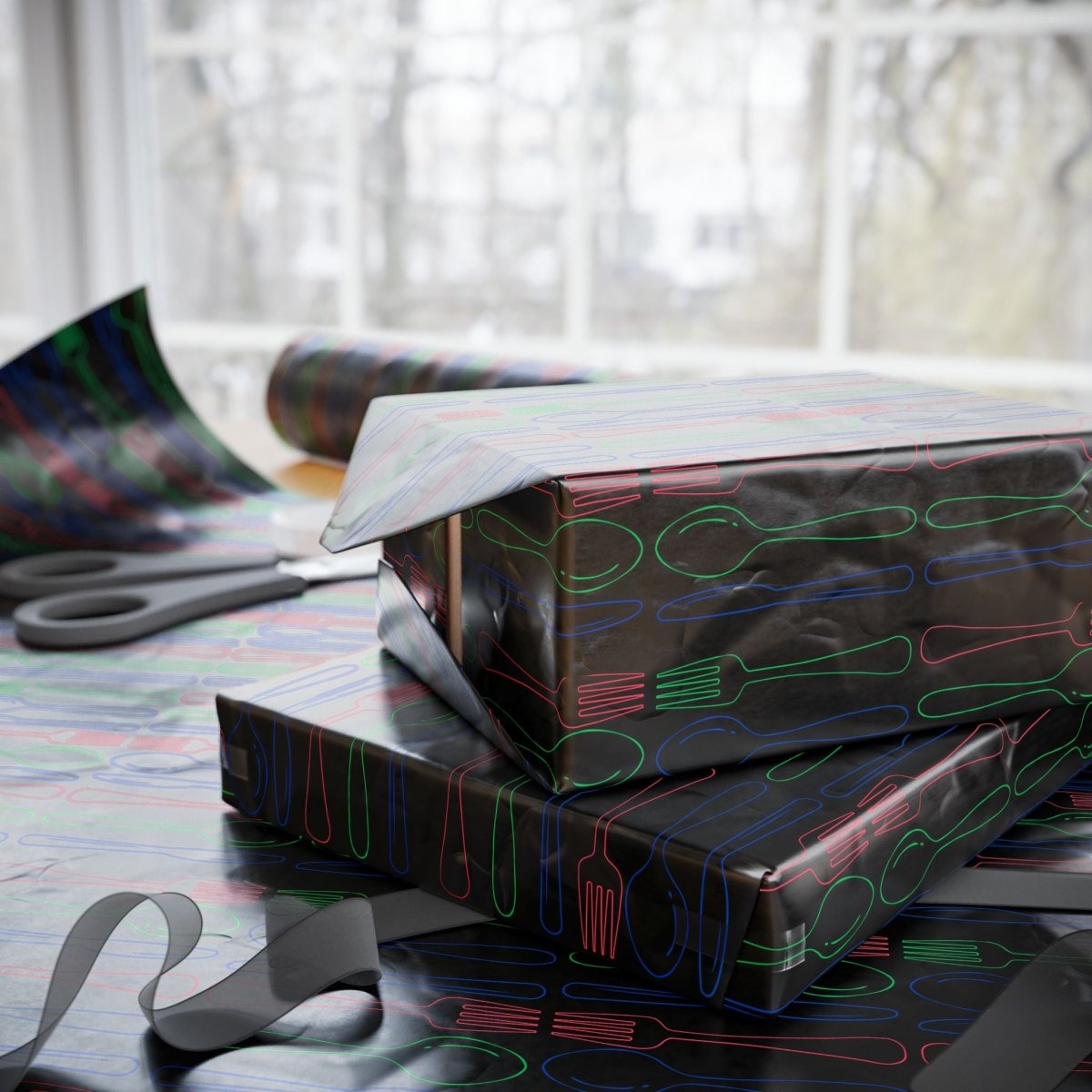 Utensils Modern Gift Wrap Design