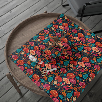 Retro Mushroom Motif Gift Wrap