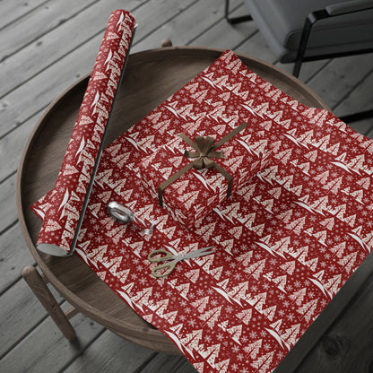 Nordic Noel – Red & White Forest Wrapping Paper