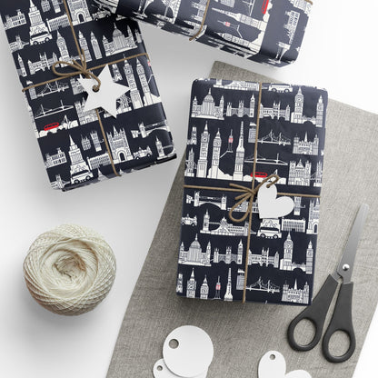 Cityscape Wrapping Paper – Elegant Gift Wrap for Holidays