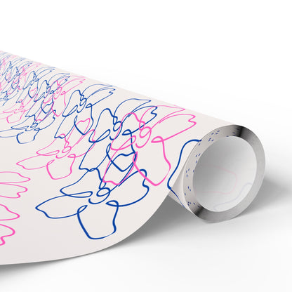 Floral Line Drawing Wrapping Paper Roll
