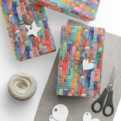 Abstract Cityscape Wrapping Papers