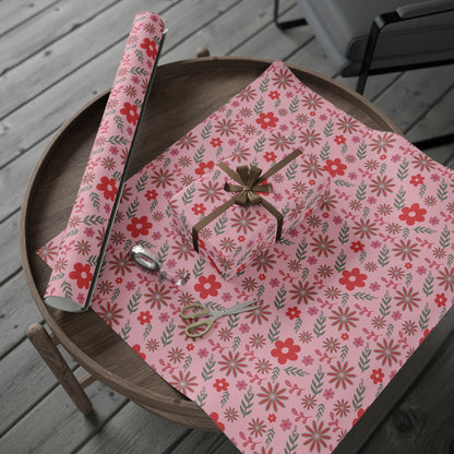 Pink Blossom Vintage Floral Wrapping Paper