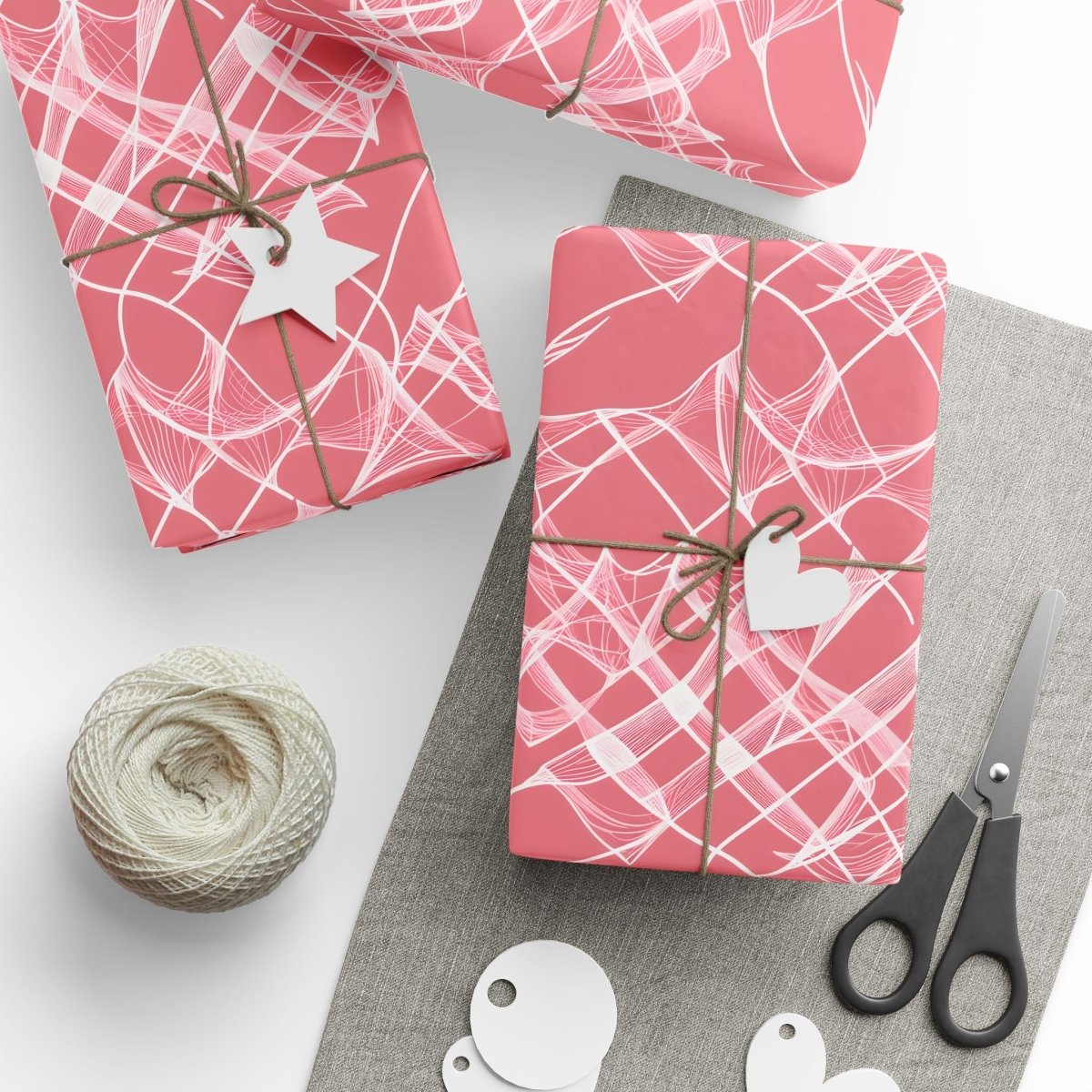Dusty Pink and Whispy White Lines, Gift Wrap