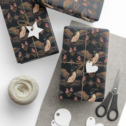 Loon, Lady Slippers and North Star Wrapping Paper