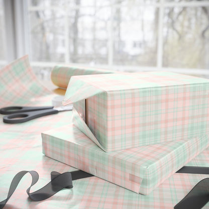 Pastel Plaid Parade – Holiday Wrapping Paper