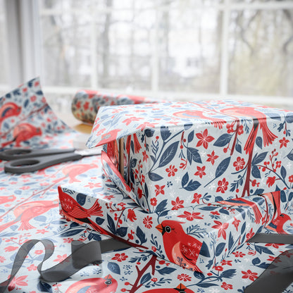 Cardinal & Crimson – Winter Birdsong Wrapping Paper