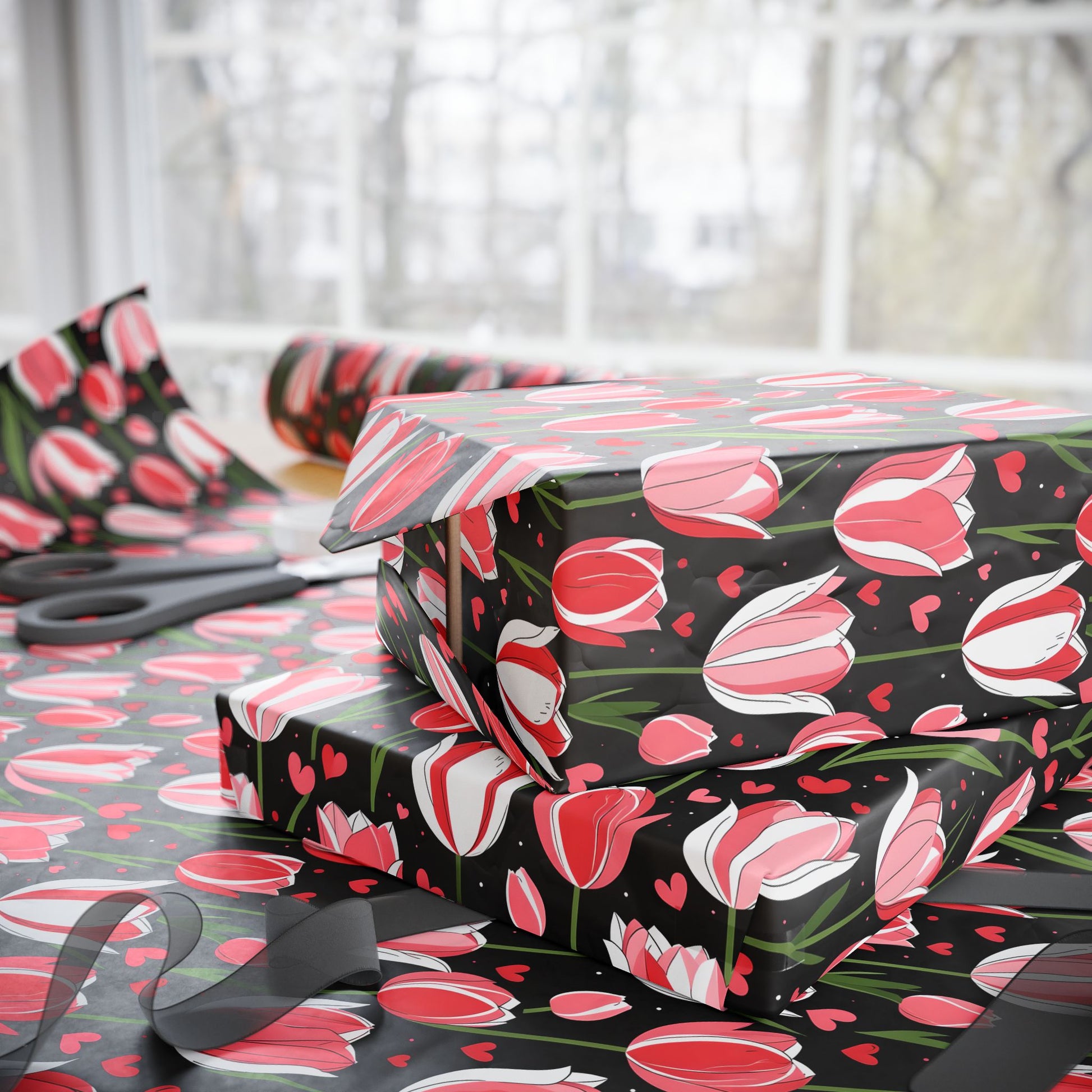 Elegant Pink Tulip Wrapping Paper
