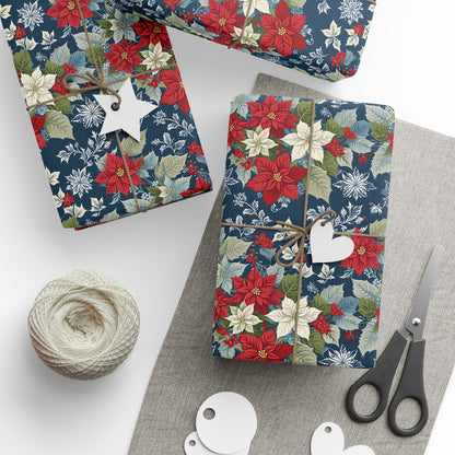 Festive Floral Christmas Wrapping Paper