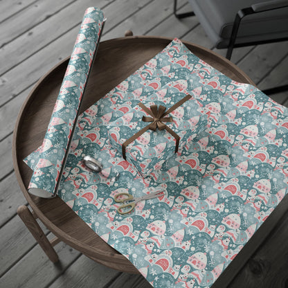 Icy Paws & Peppermint Igloos – Arctic Wonderland Wrapping Paper