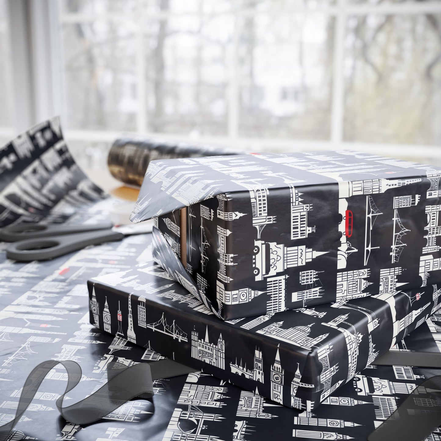 Cityscape Wrapping Paper – Elegant Gift Wrap for Holidays
