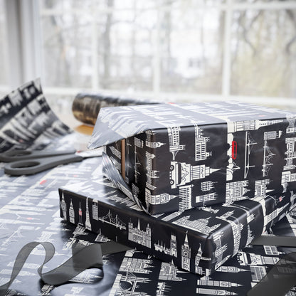 Cityscape Wrapping Paper – Elegant Gift Wrap for Holidays
