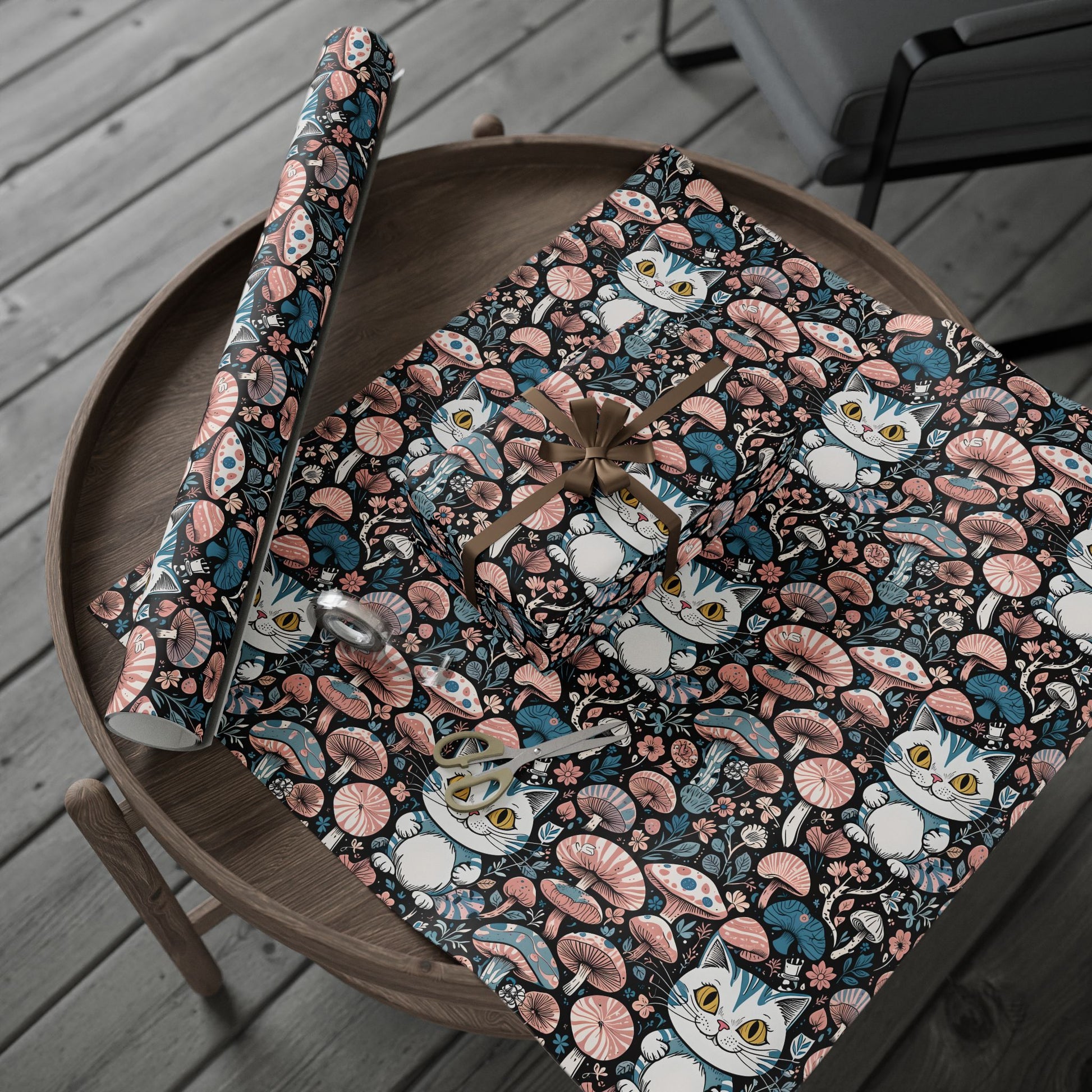 Whimsical Cheshire Cat Wrapping Paper Set - Alice in Wonderland