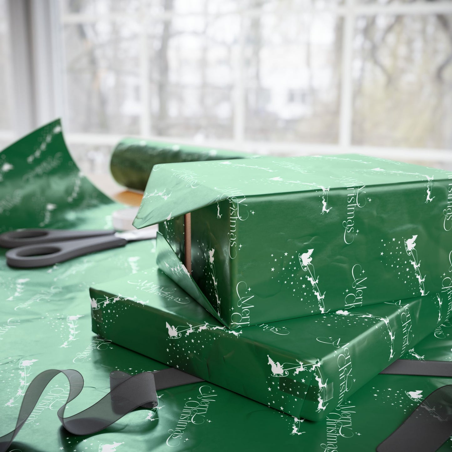 Sleigh All Day – Classic Green Christmas Wrapping Paper