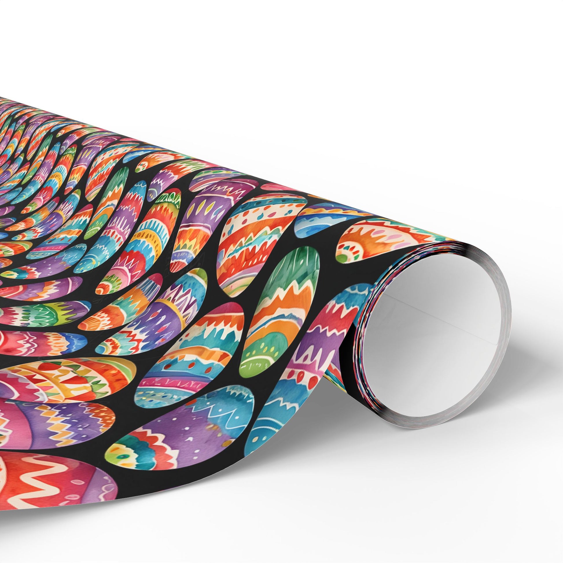 Colorful Easter Egg Wrapping Paper - Black