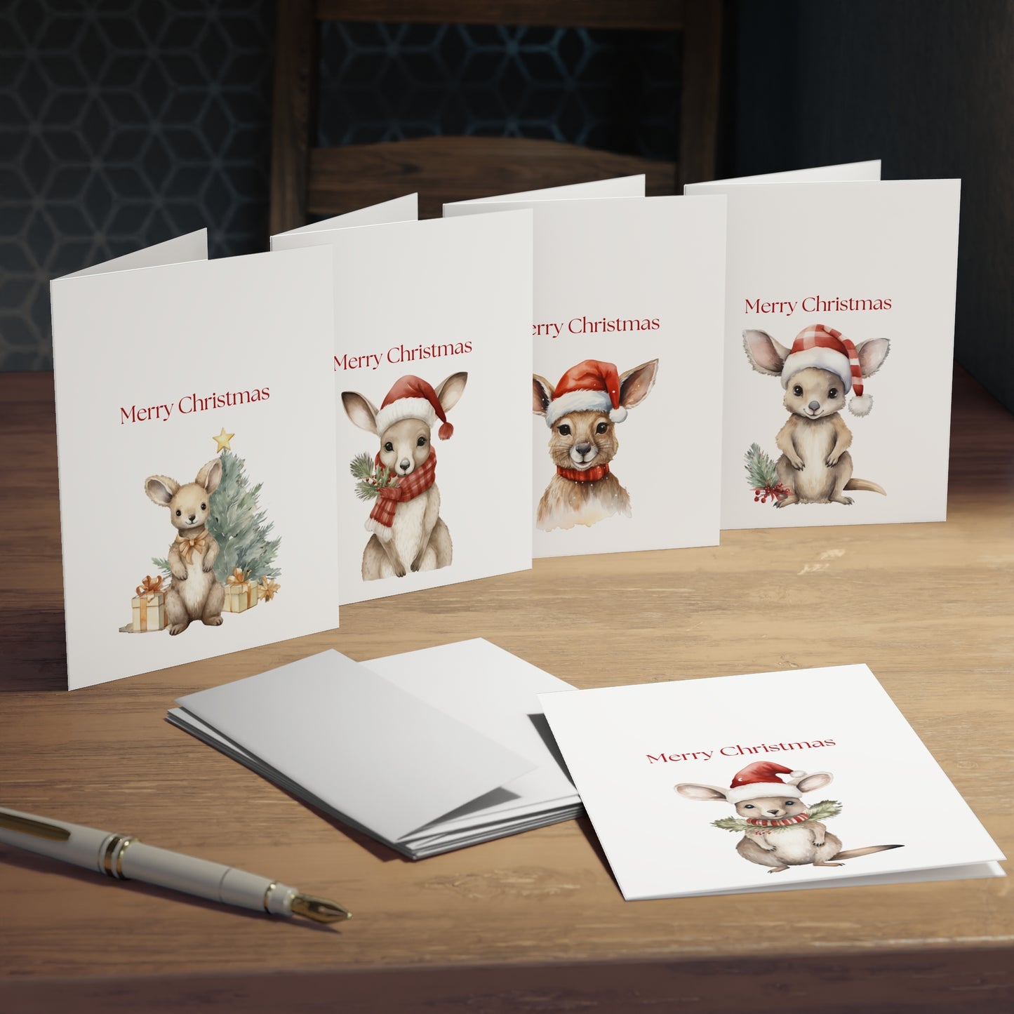 Cosy Christmas Kangaroo Greeting Card (25 pack)