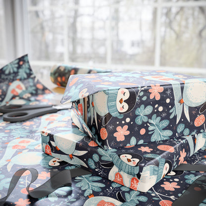 Penguin Dreams & Snowy Schemes – Soft Winter Wrapping Paper