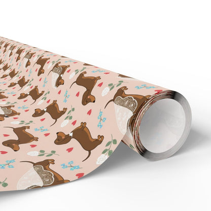 Happily Ever After & Very Long Aisles – Dachshund Wedding Wrapping Paper