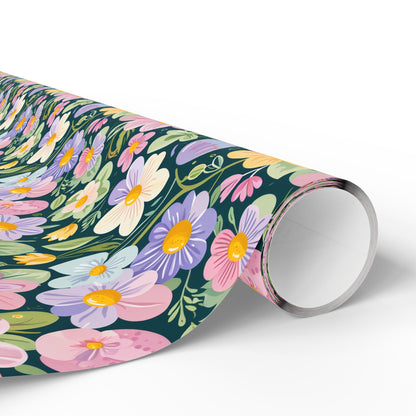 Vibrant Pastel Floral Wrapping Paper