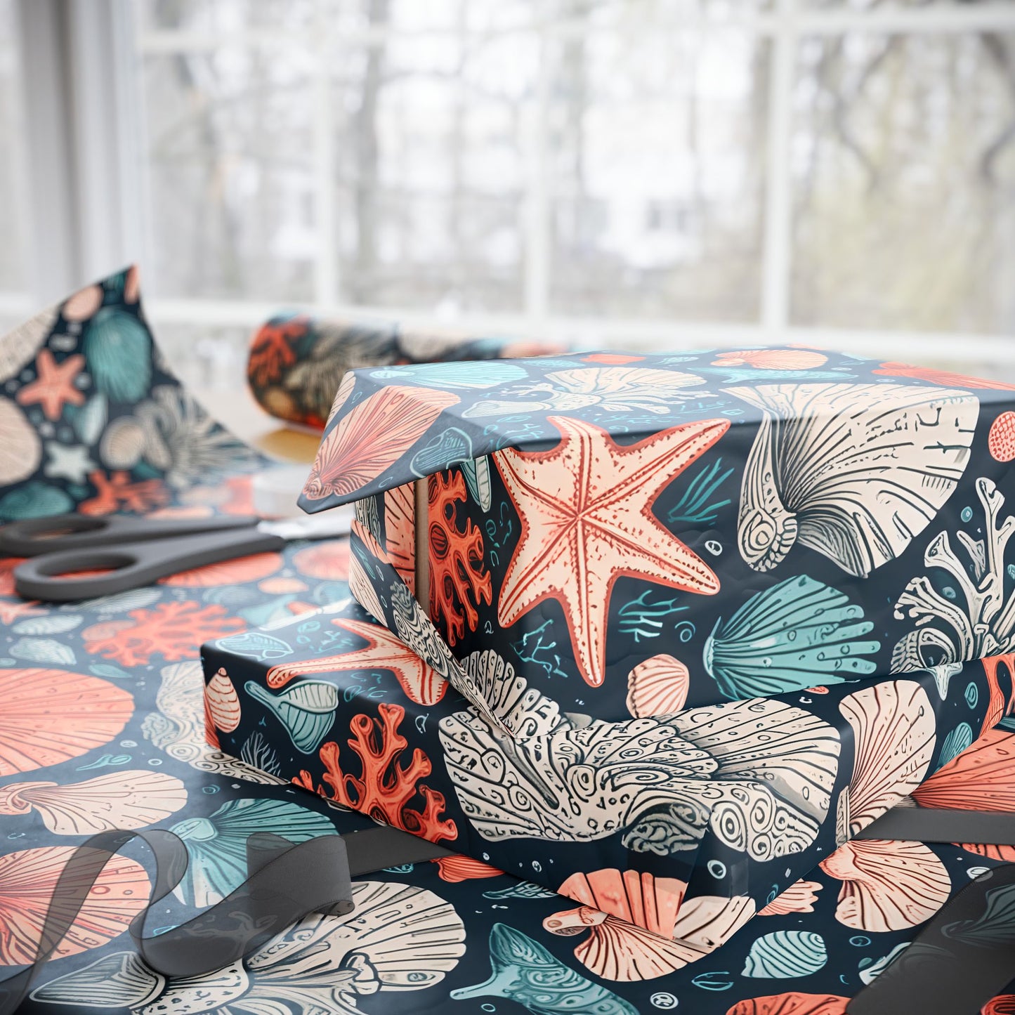 Beach and Ocean Seashells Gift Wrapping Papers