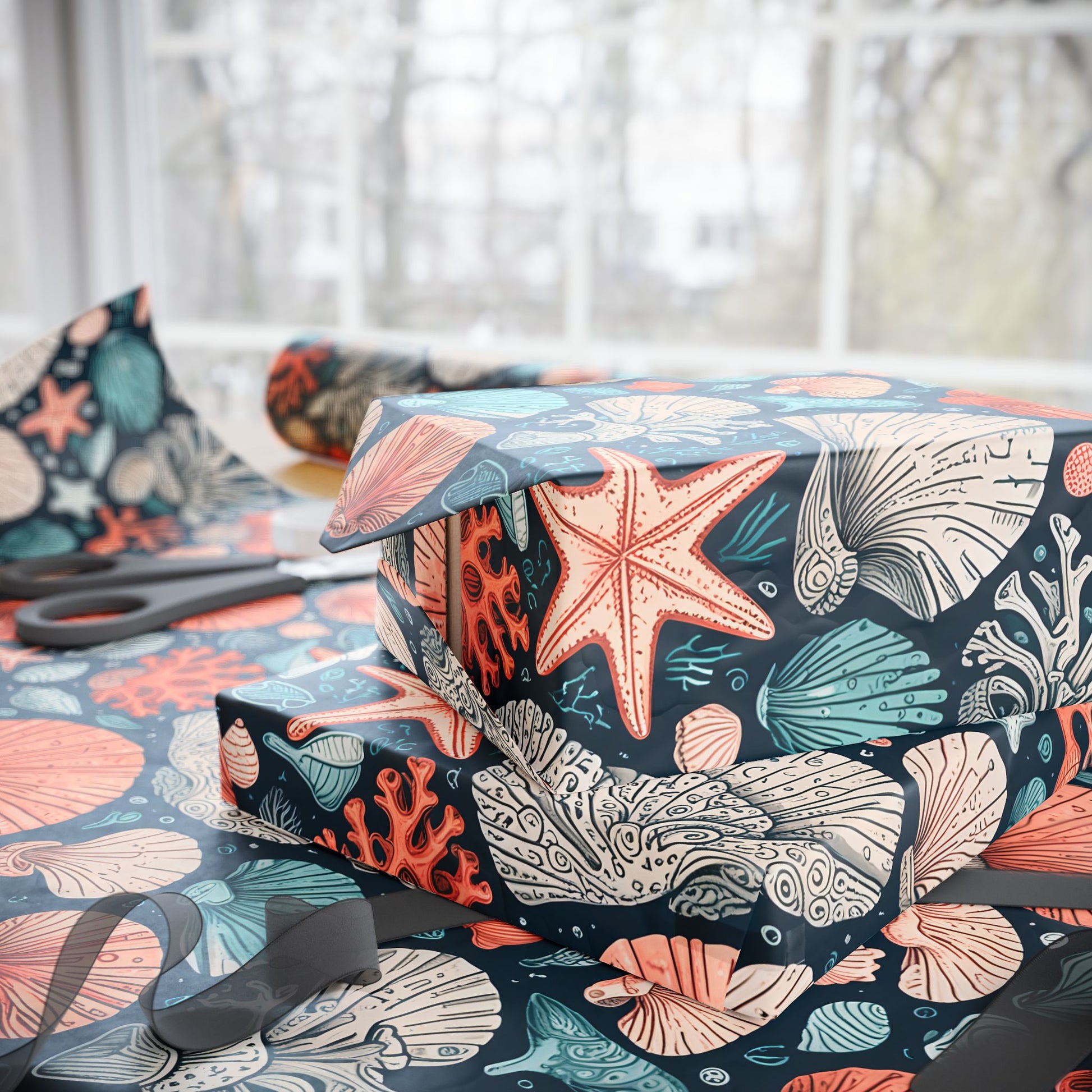 Beach and Ocean Seashells Gift Wrapping Papers