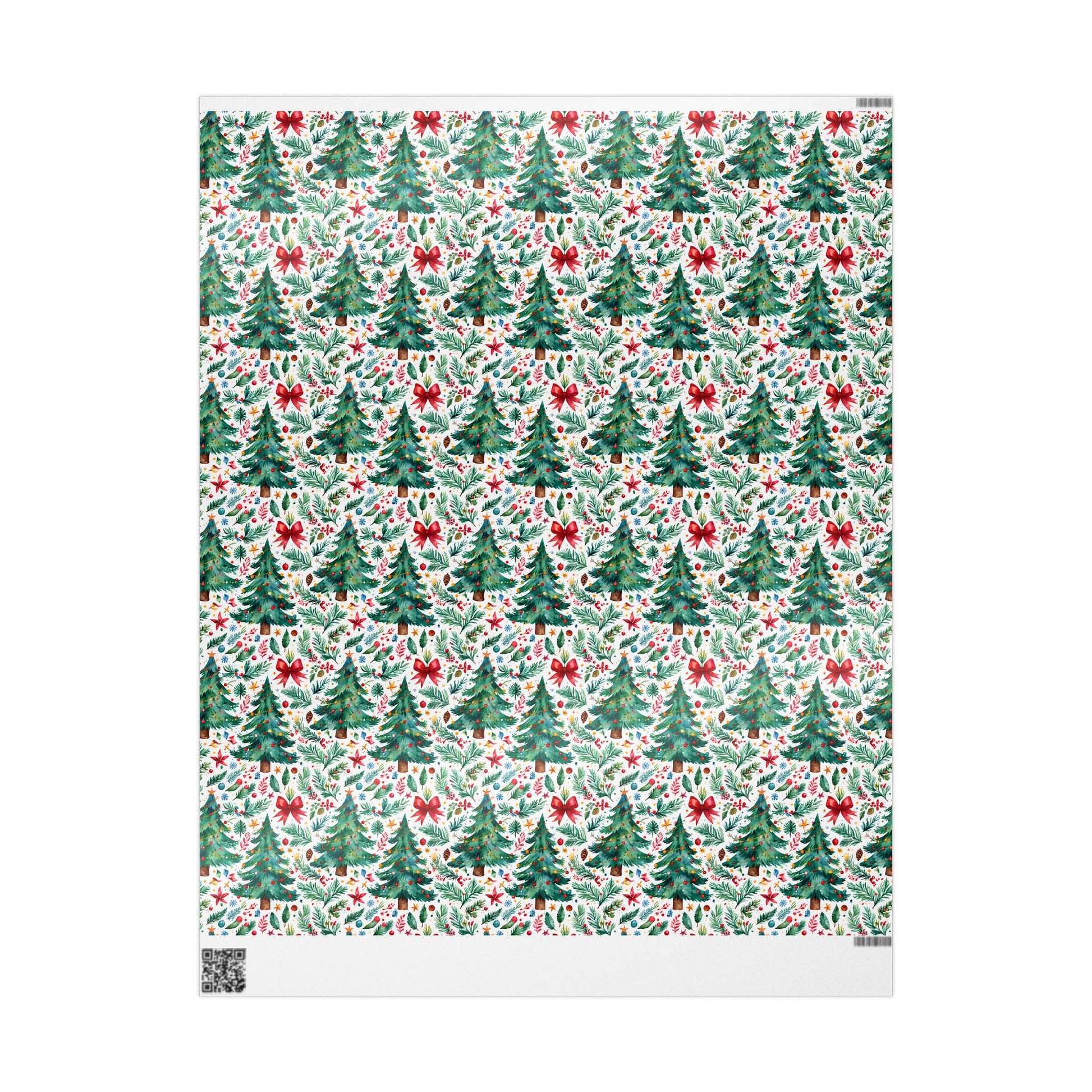Merry & Bright Botanicals – Watercolor Tree & Garland Wrapping Paper