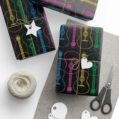 Wrapping Paper - Neon Guitar Design
