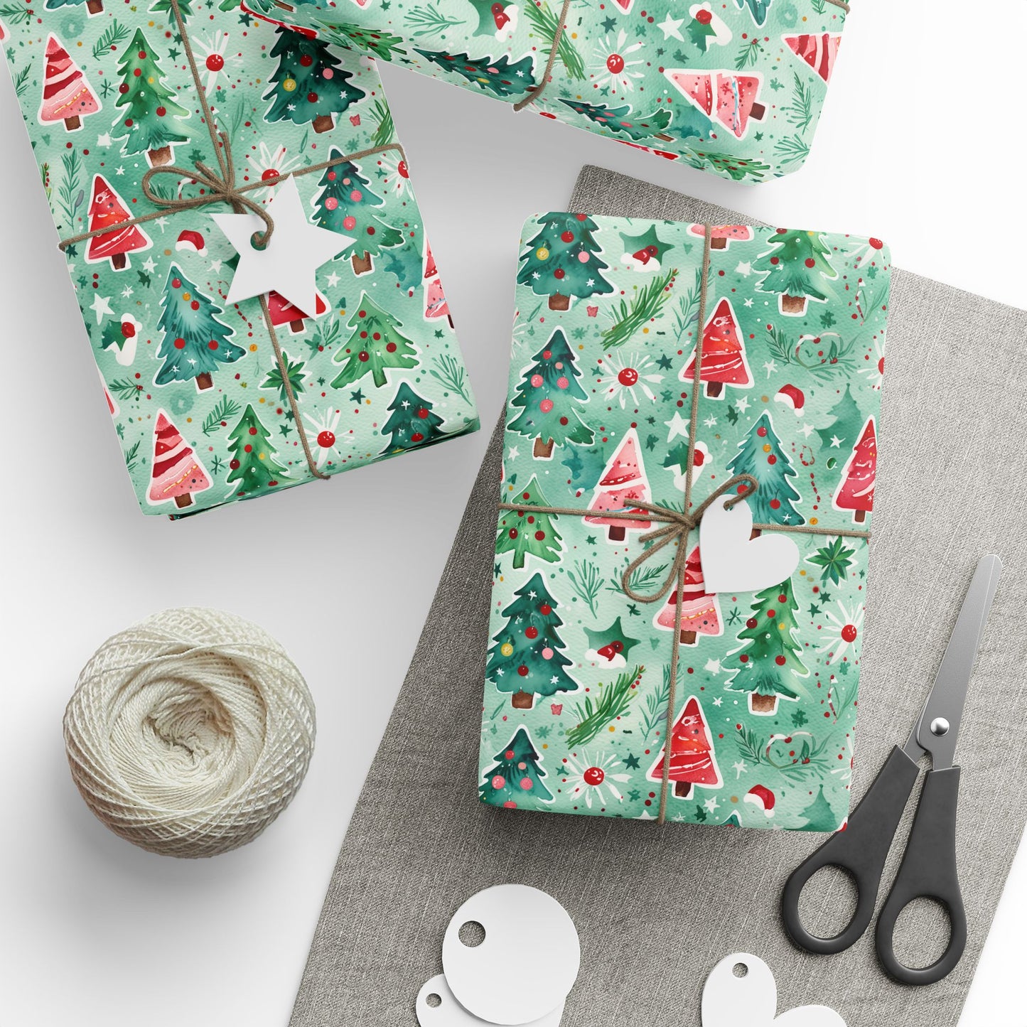 Merry Little Tree - mendous – Watercolor Christmas Tree Wrapping Paper