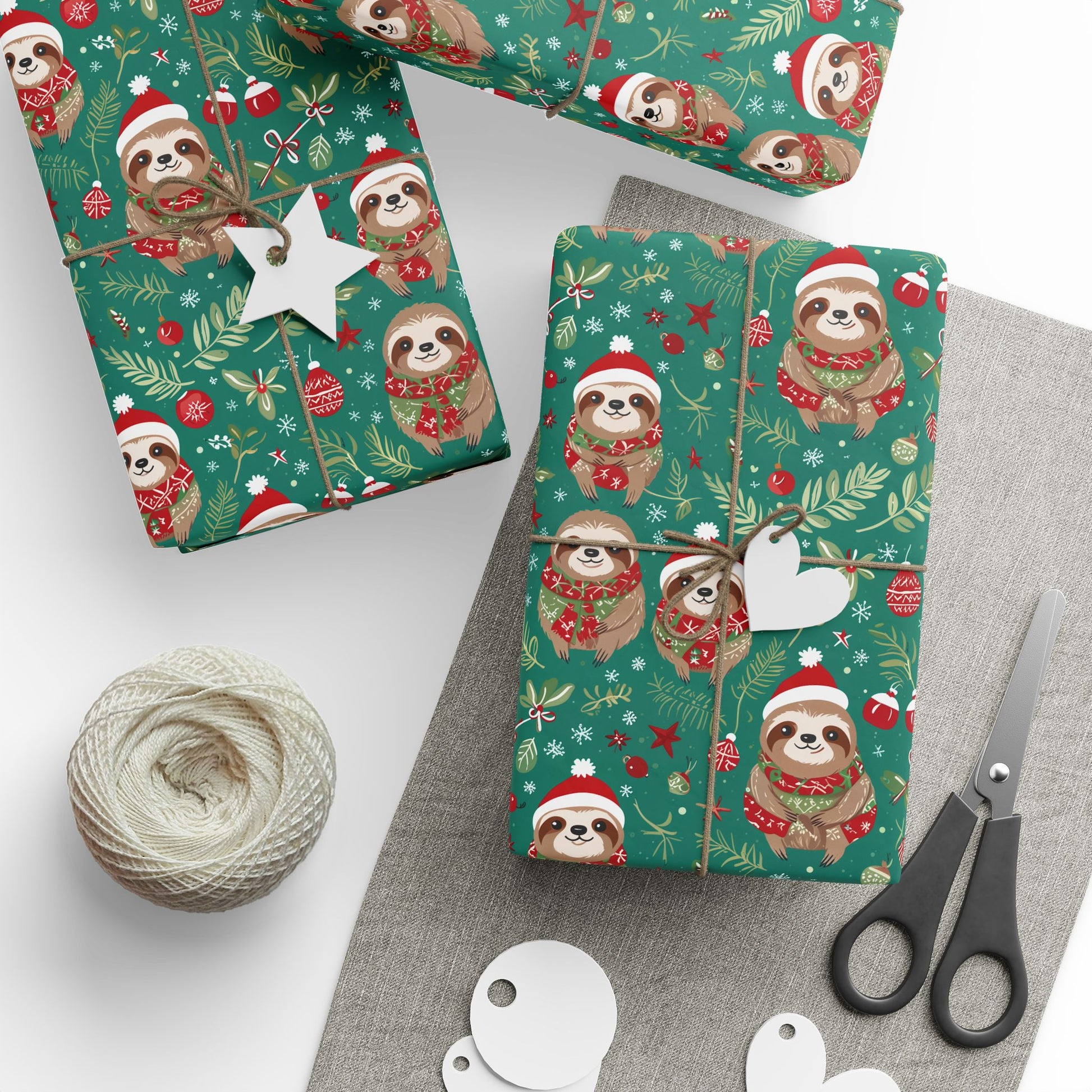 Sleighin’ It Slowly – Holiday Sloth Wrapping Paper