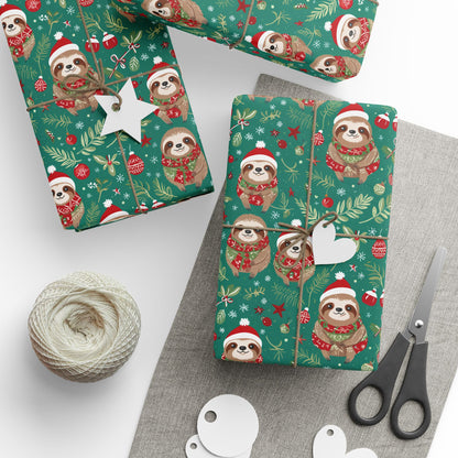 Sleighin’ It Slowly – Holiday Sloth Wrapping Paper