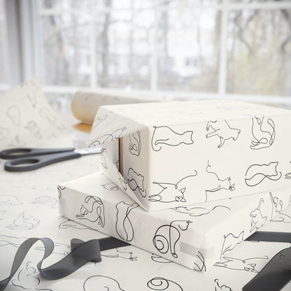 Elegant Minimalist Cat Wrapping Paper