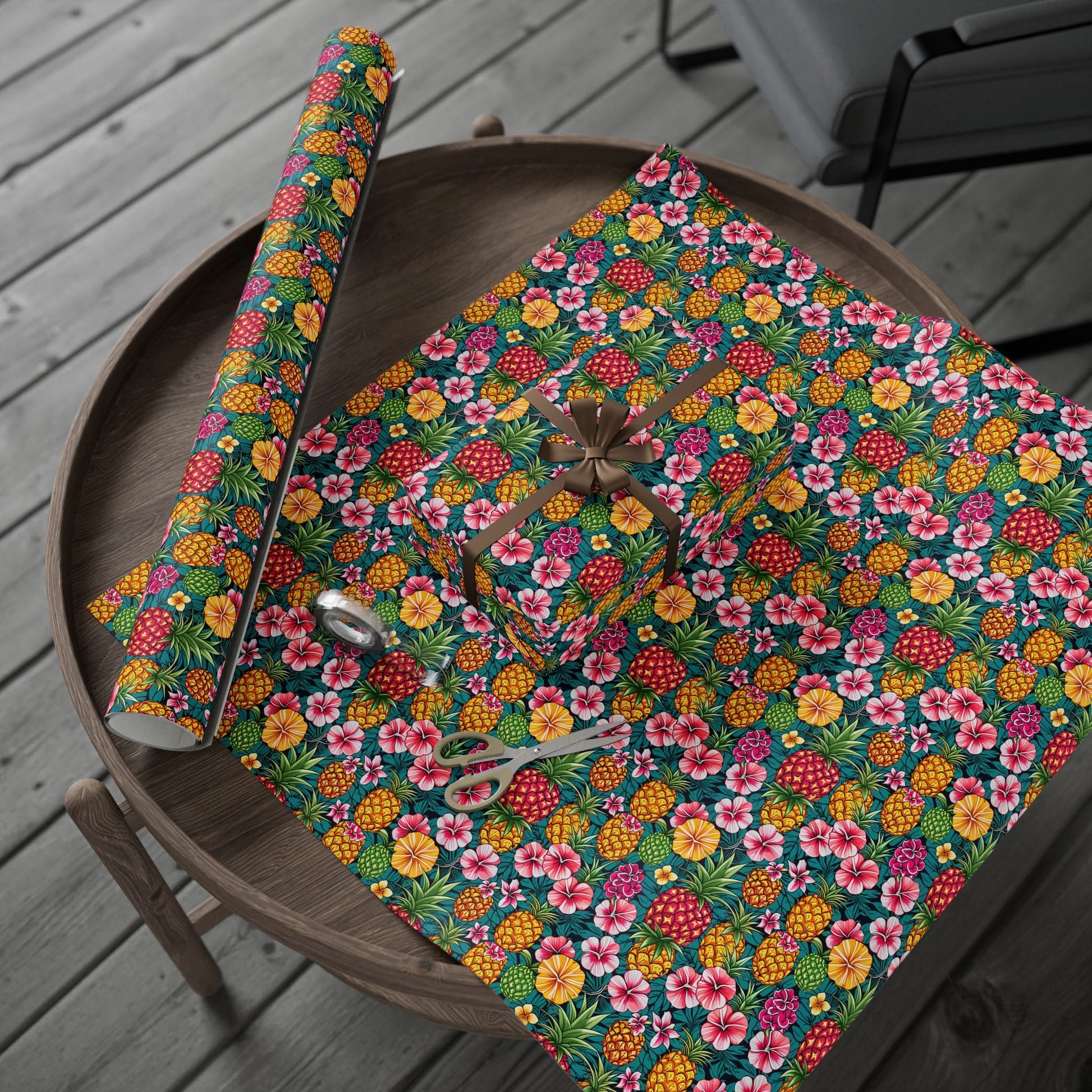 Wrapping Paper - Tropic Treat Pineapple Floral Hawaiian Gift Wrap