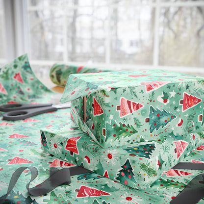 Merry Little Tree - mendous – Watercolor Christmas Tree Wrapping Paper