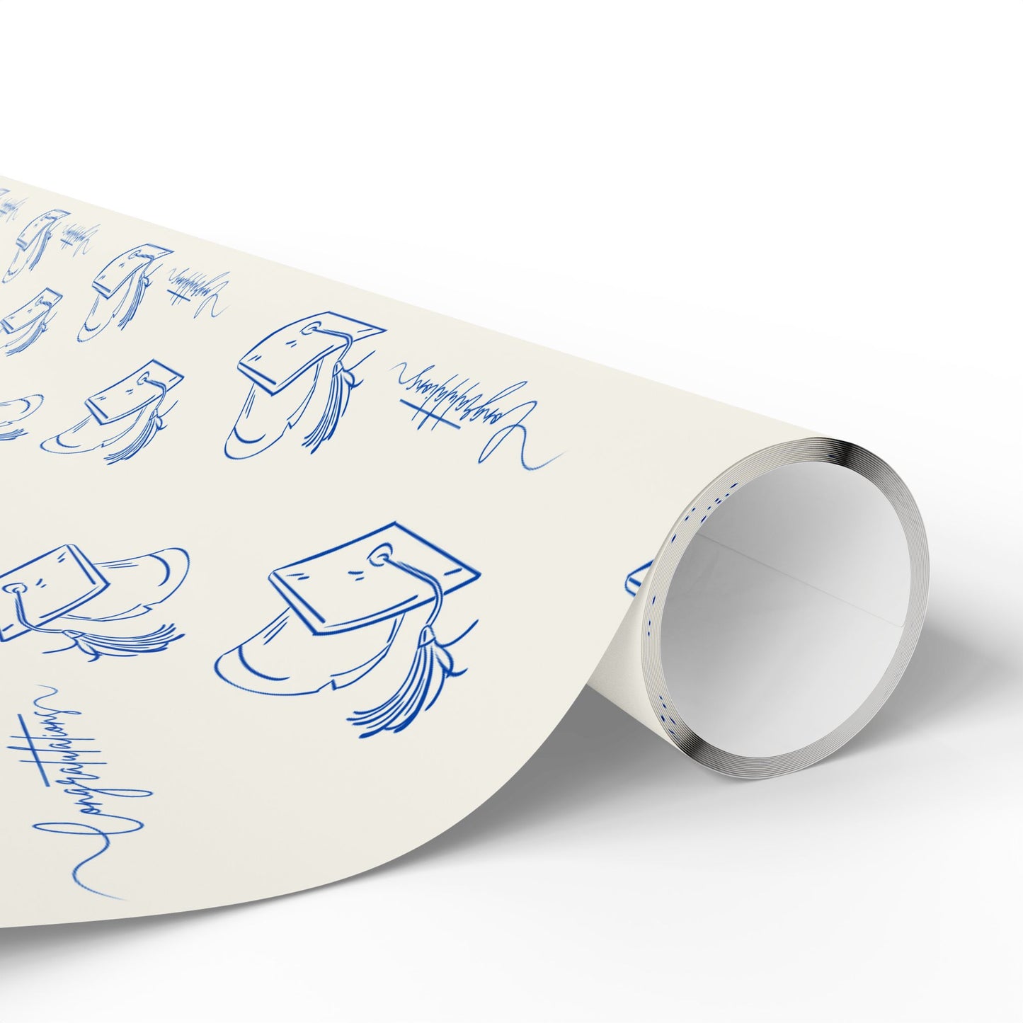 White and Blue Graduation Wrapping Paper