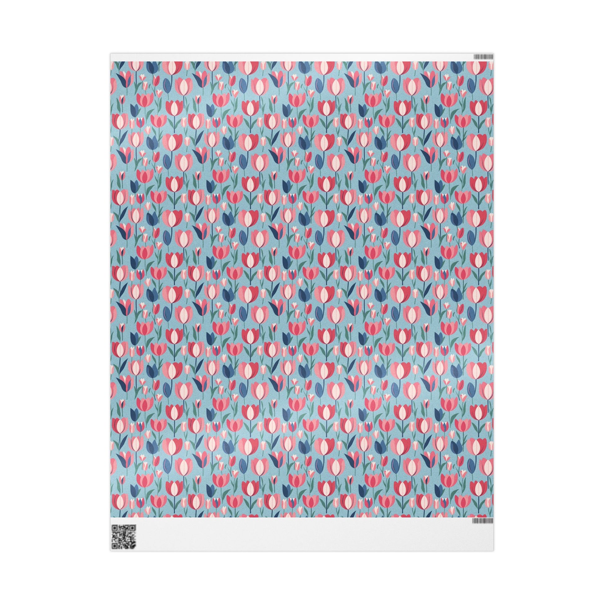 Chic Blue Tulip Wrapping Paper