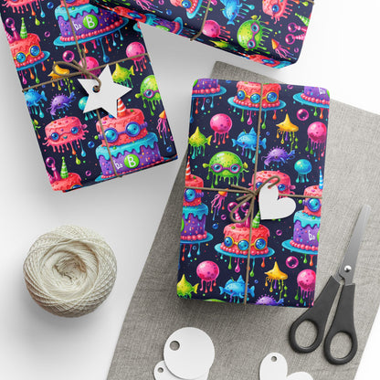 Colorful Martian Party Wrapping Paper