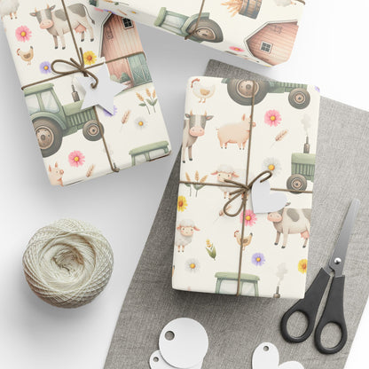 Cute Barnyard Gift Wrap