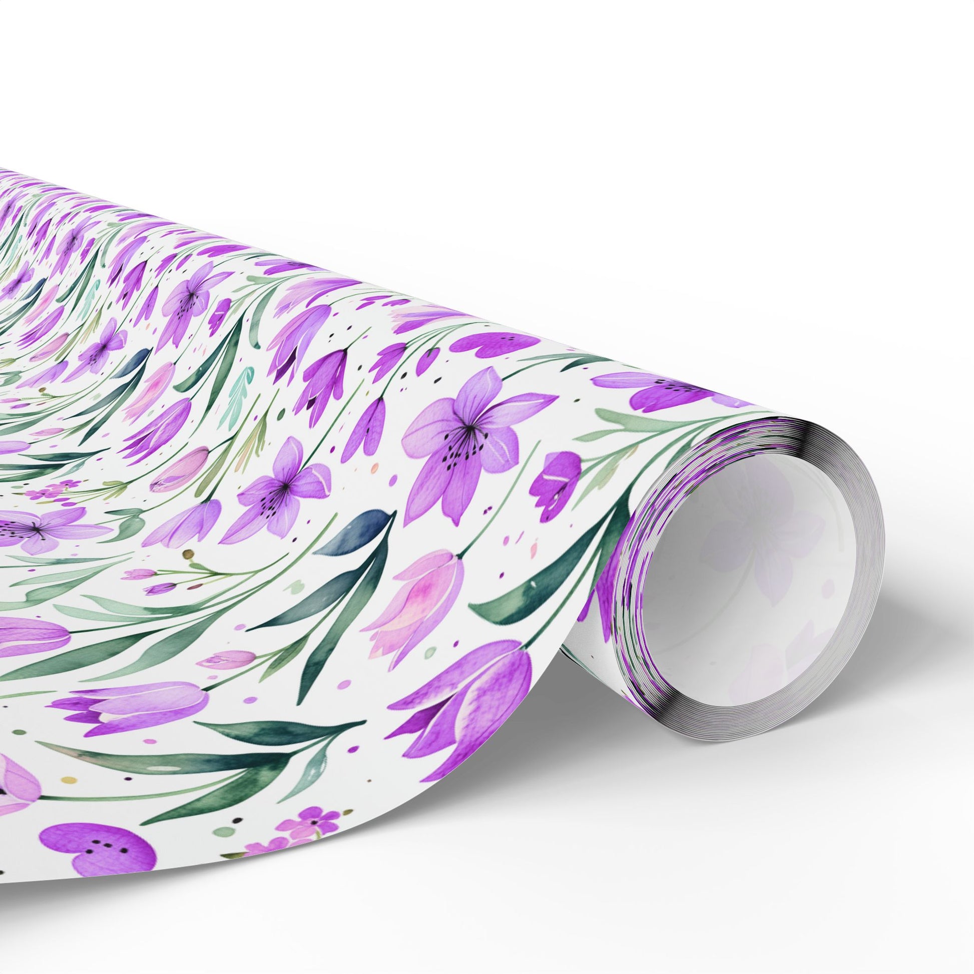Purple Floral Gift Wrap Rolls
