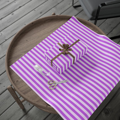 Chic Purple Stripes – Elegant Wrap for Birthdays, Holidays & More