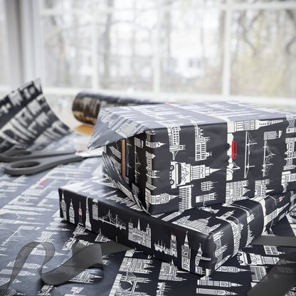 Cityscape Wrapping Paper – Elegant Gift Wrap for Holidays