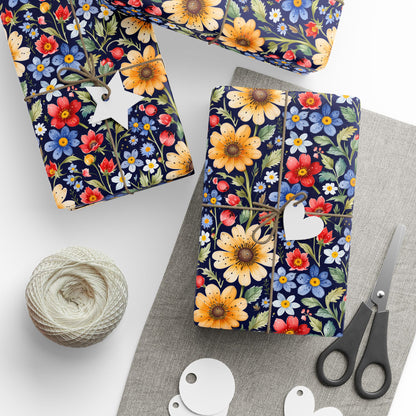 Colorful Floral on Black Background