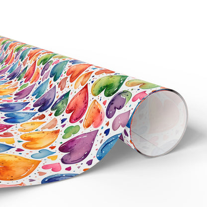 Vibrant Multicolor Heart Wrapping Paper