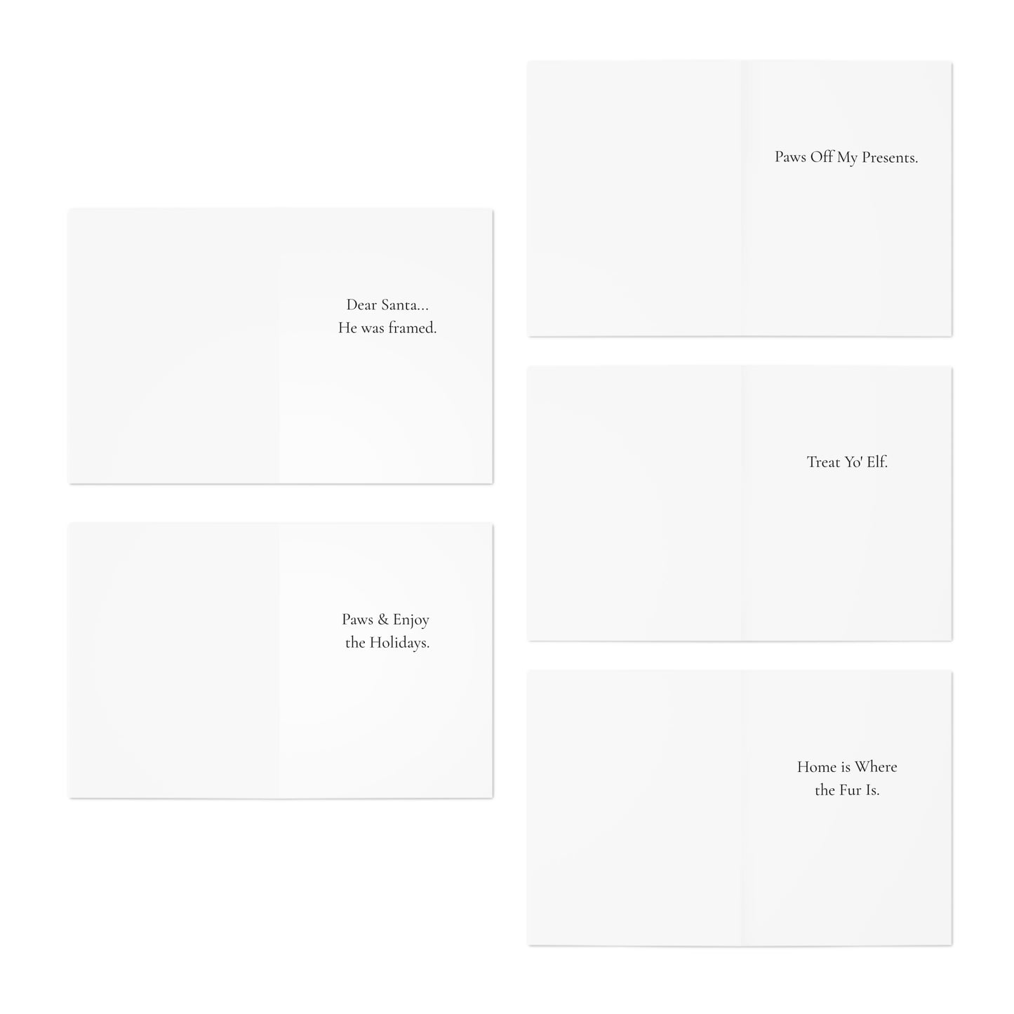 Funny Christmas (Dogs - Set 3) Greeting Card Pack | Set of 5 Holiday Cards | Cute & Cheeky Christmas Cards