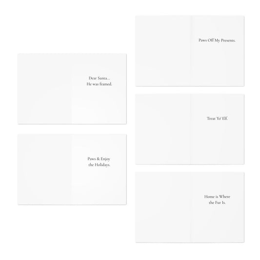 Funny Christmas (Dogs - Set 3) Greeting Card Pack | Set of 5 Holiday Cards | Cute & Cheeky Christmas Cards