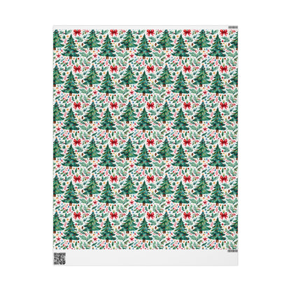 Merry & Bright Botanicals – Watercolor Tree & Garland Wrapping Paper