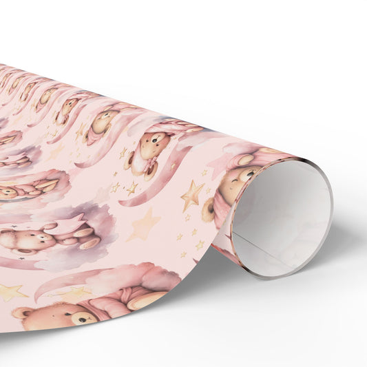 Sleepy Pink Bears Wrapping Papers