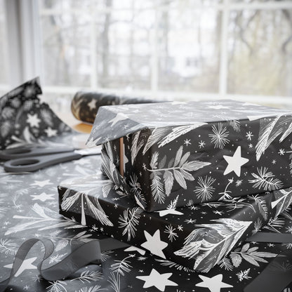 Monochrome Magic – Black & White Winter Wrapping Paper